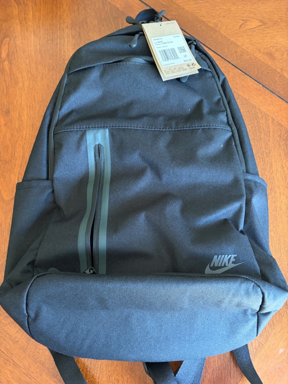 Nike Black Backpack with Reflective Zip Accent